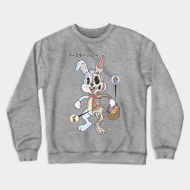 EASTER BUNNY ANATOMY Crewneck Sweatshirt by Firebrander